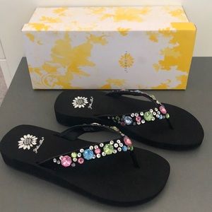Yellow Box flip flops